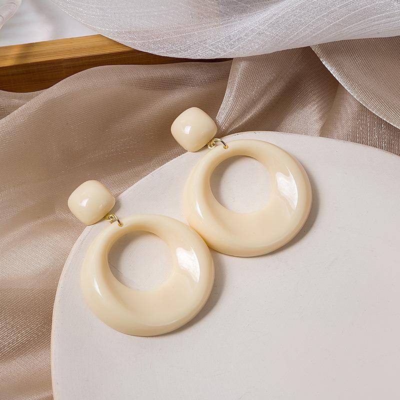 Акриловые Геометрические Винтажные Серьги Круглые С Углублением Неправильный Круг Серьги-Гвоздики для Взрослой Девушки Украшения