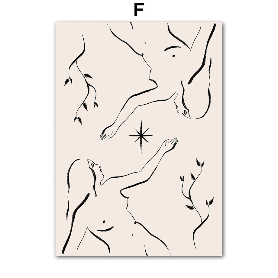 Classy Brow Line Abstract Girl Face Body Flower Minimalism Living Room Decor Canvas Painting Posters And Prints Wall Art Picture