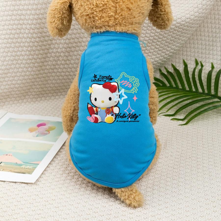 1 шт. Игрушечный жилет для питомца с принтом Hello Kitty, мягкий и дышащий жилет для питомца с круглым вырезом