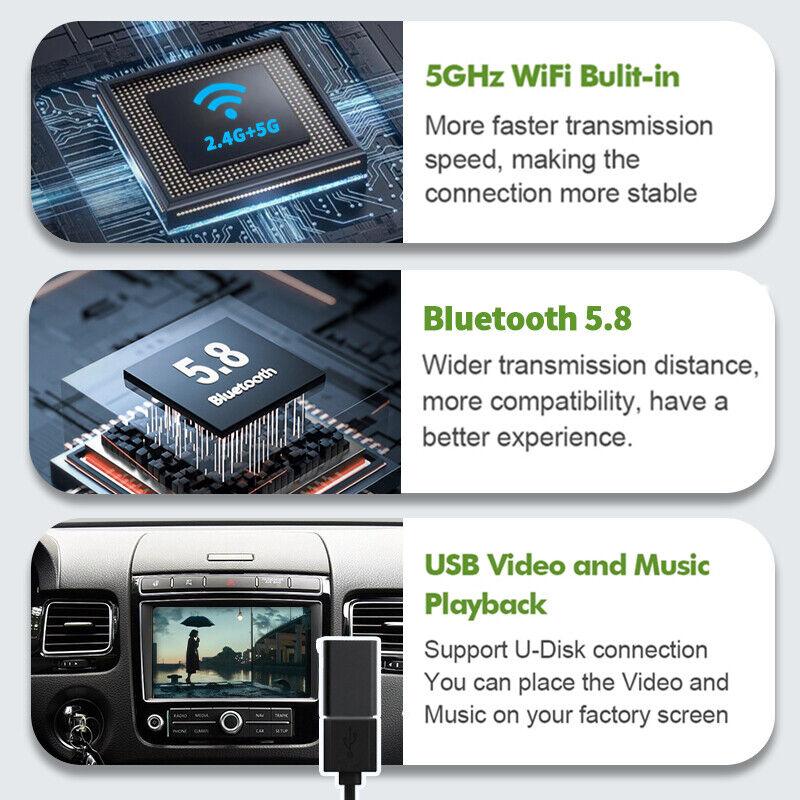 Sinairyu Беспроводной комплект CarPlay Android Auto для модернизации, совместимый с Volkswagen Touareg RNS850 2012-2018