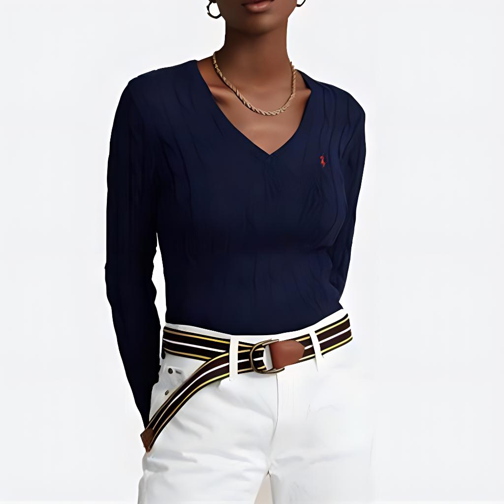 Polo Ralph Lauren Однотонный свитер Slim Fit Женский свитер Синий 211580008-007