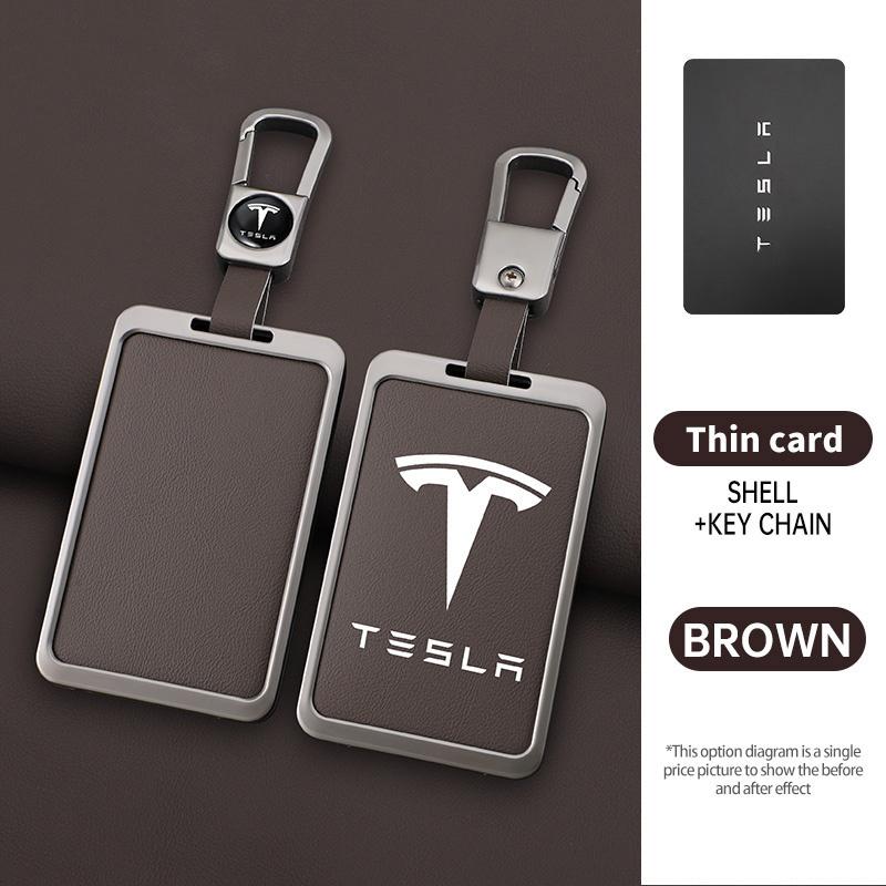 Кожаный Чехол-Держатель для Умного Ключа-Карты NFC для Автомобиля Tesla Model 3 Model Y Аксессуары для Брелока Автомобиля