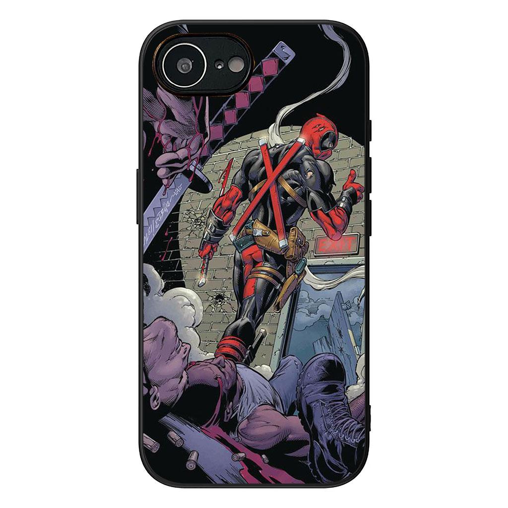 Чехол для телефона Deadpool Marvel для Apple iPhone 16 15 14 11 Pro Max 7 8 Plus SE2 SE3 SE 2022 2020