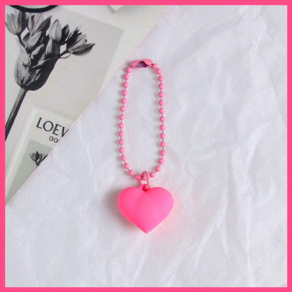 Colorful Heart Keychain Silicone Heart Keyring Candy Color Heart Pendant Y2K Korean Kawaii Dopamine Sweet Key Accessory