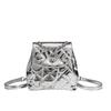 2025 Summer New Niche High-end Color Silver Backpack Diamond Chain Bucket Bag Mini Small Backpack