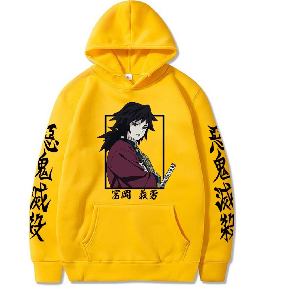 Мужская и женская модные пуловеры, топы, аниме Demon Slayer Tomioka Giyuu, толстовка с капюшоном в стиле аниме, модная зимняя толстовка для бега