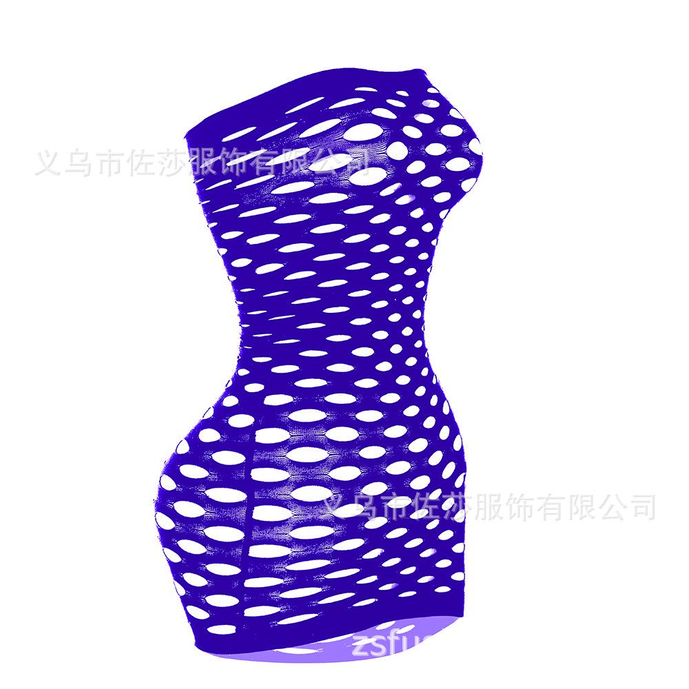 Sexy and romantic underwear for export, large hole body-hugging dress, strapless romantic net dress, net dress, full-body Sheer mesh  round hole...