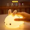 Сенсорный RGB LED Ночник-Кролик 16 Цветов USB-Зарядка Силиконовый Светильник-Зайчик для Детей Малышей Игрушка Фестивальный Подарок