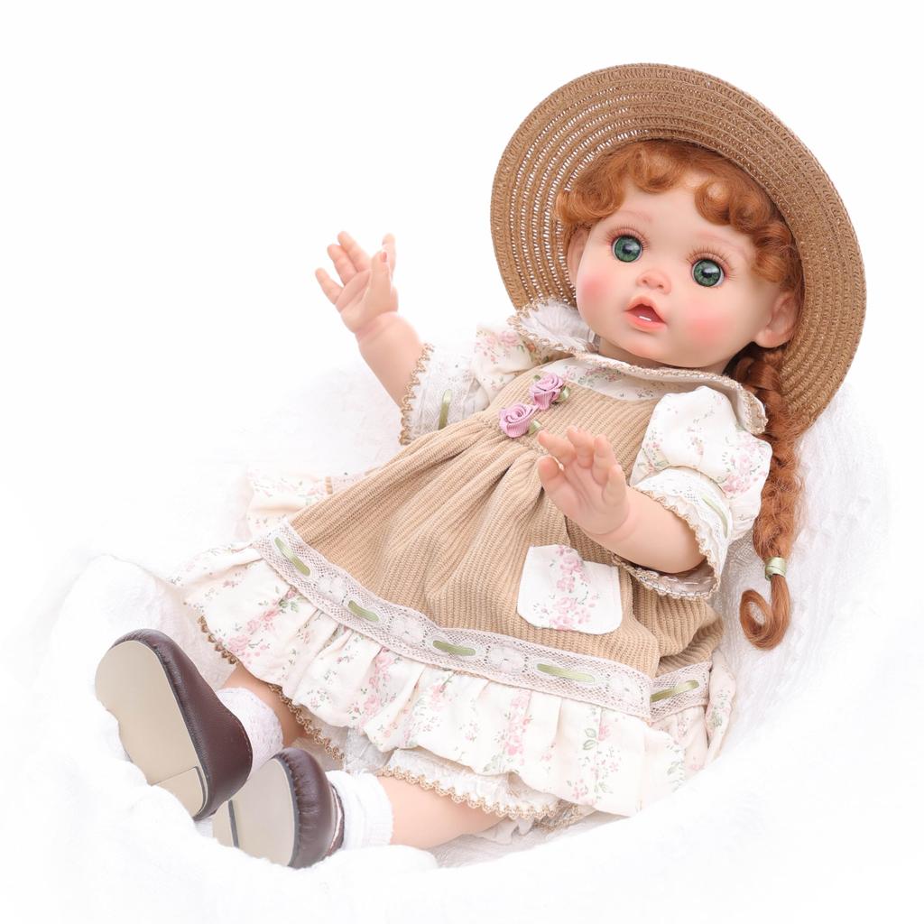Кловерэй 45 см Милая кукла-реборн с косичками, сменяемая кукла в деревенском ретро-стиле, виниловая кукла, подарок на день рождения, одежда 18 дюймов, игрушка,
