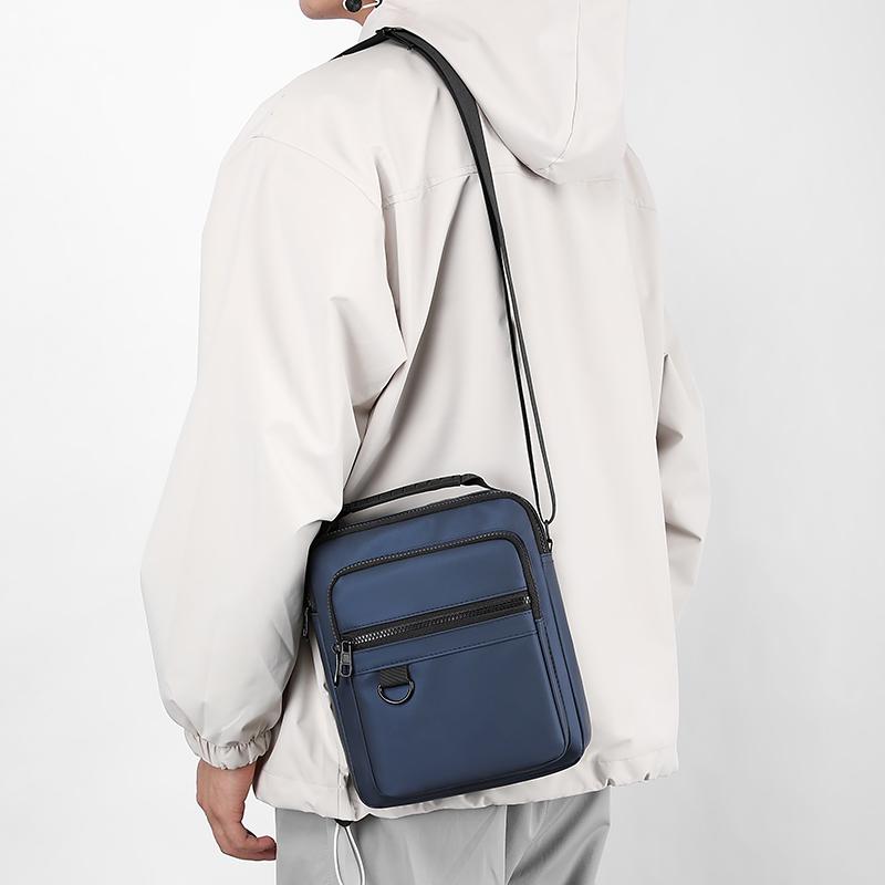 Messenger Sling Bags for Men Casual Oxford Small Zipper Crossbody Pouch Simple Mini Crossbody Phone Bag Male Side Shoulder Bag