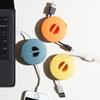 Rotatable Round Earphone Winder Mobile Phone Data Cable Charger Wire Storage Box Automatic USB Cord Adjustable Cables Holder