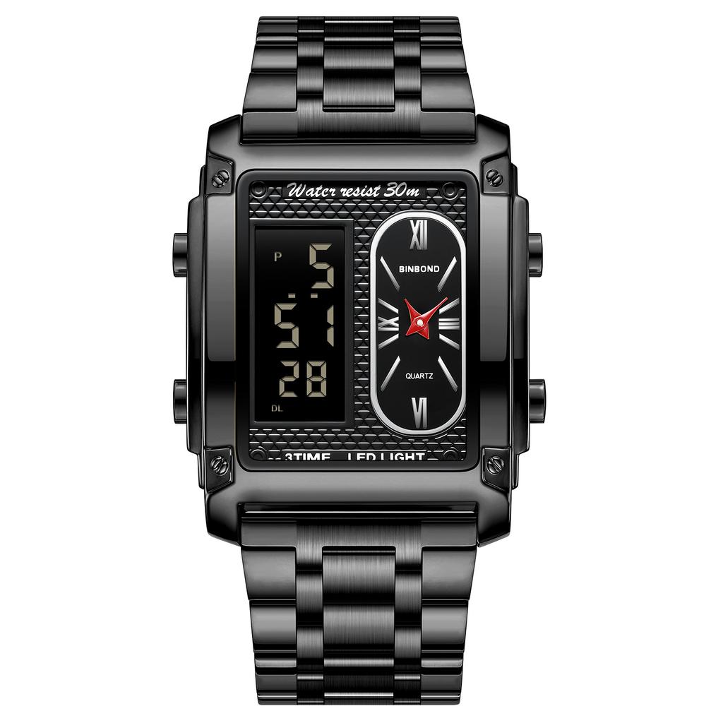 Мужские водонепроницаемые светящиеся наручные часы-будильник для бега