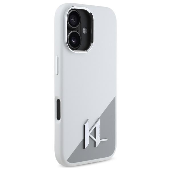 Karl Lagerfeld Klhmp16Sscmkmpch Iphone   16 6,1 Biały/White Hardcase Silicone Initial Metal Logo Magsafe