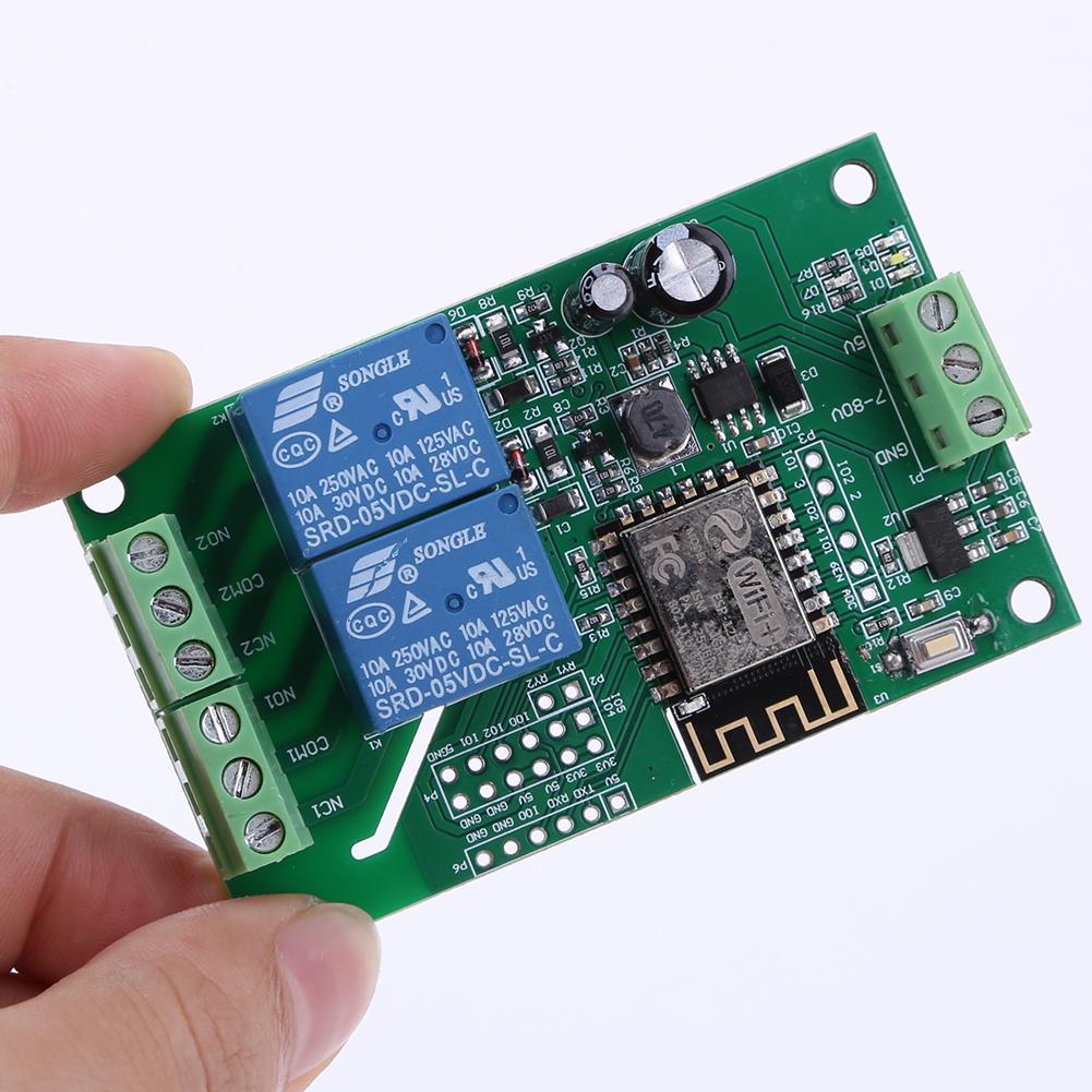 ESP8266 WIFI Relay Module Dual Channel ESP-12F Development Board DC 5V 10A Wireless Smart Relay Module Based on Arduino