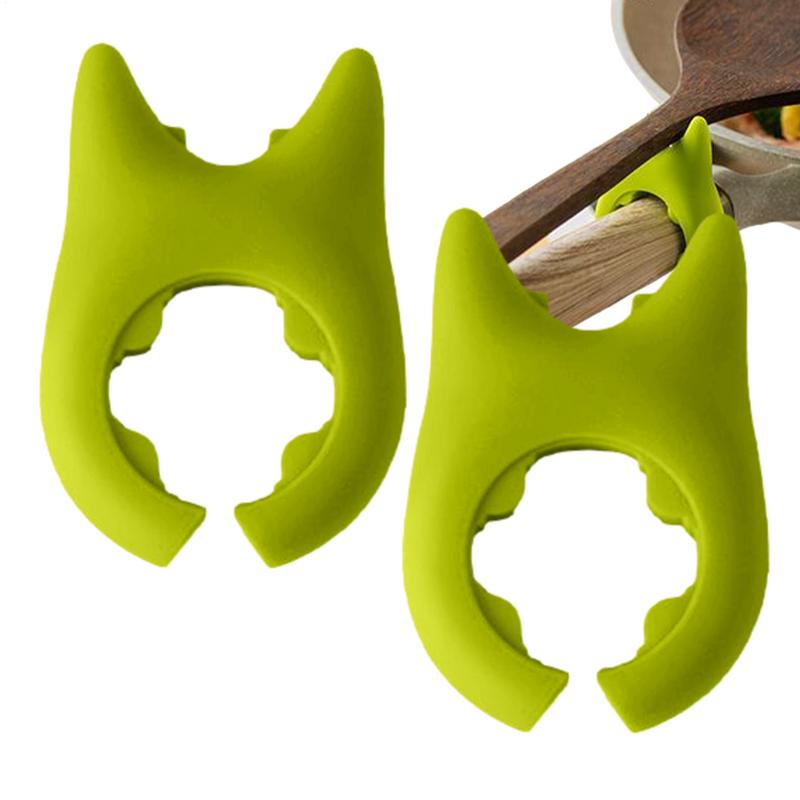 Портативный силиконовый зажим для крышки кастрюли с защитой от перелива, держатель для ложки с защитой от ожогов, подставка для кухни, универсальный зажим для лопатки