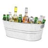 Galvanized Beverage Tub,Long Oval Tub,Beer Champagne Cocktail Cooling,Galvanized Metal