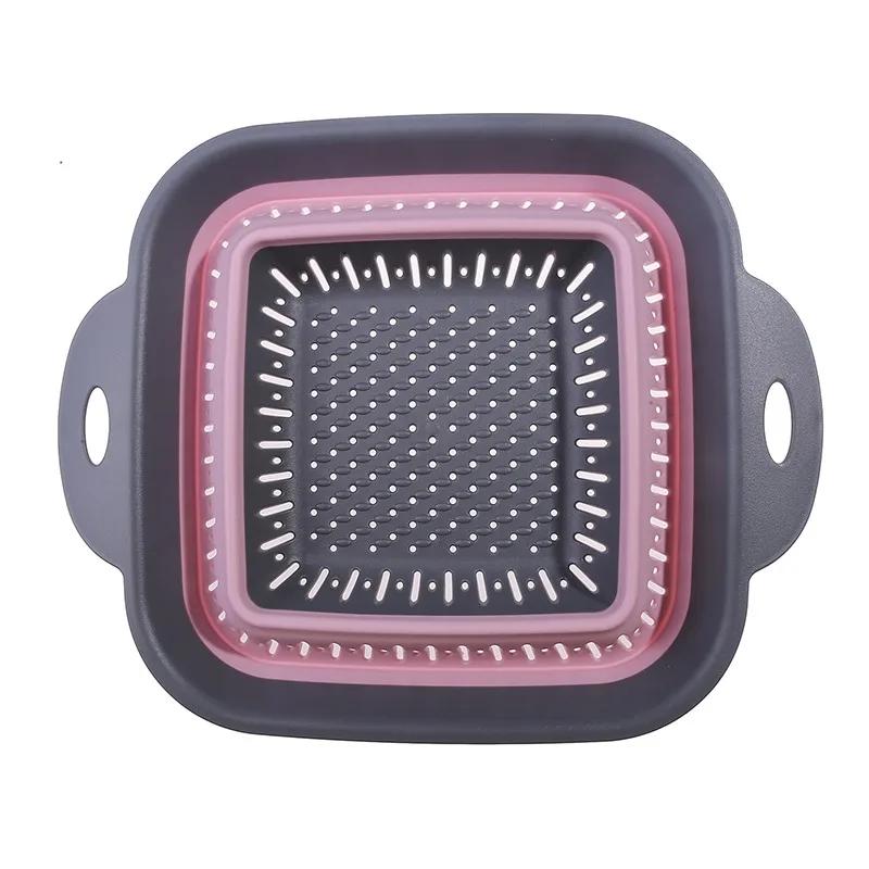 Складная силиконовая корзина для хранения на кухне, многофункциональная сушилка для фруктов и овощей, складной кухонный органайзер для сушки, кухонные гаджеты