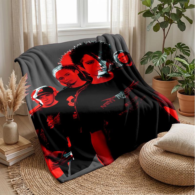 Tokio Hotel BandPrinted Flannel Blanket Cozy Skin-Friendly Warm Throw for Couch Bed Indoor Daily Use
