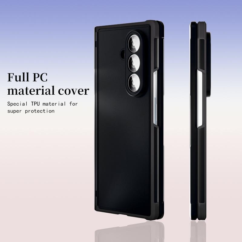 Для Samsung Galaxy Z Fold 7 5G Электроокрашенный Чехол для Телефона с Четырьмя Углами-подушками Безопасности, Защитой от Падений, Шарниром, Пленка для Защиты Экрана, Ударопрочная Крышка