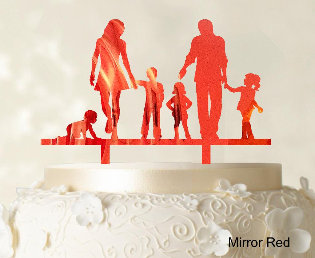 Персонализированный семейный торт Топпер на заказ силуэт свадебный торт Топпер украшения торта доступен вариант 6 "-7" дюймов