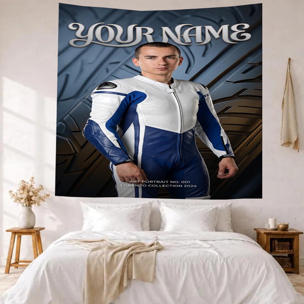 Jorge Lorenzo Custom Your Name Wall Decor Tapestry Art For Pet Memorial Birthdaywedding Party Backdrop Family Gift
