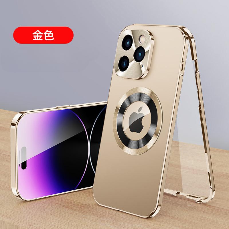 Для iPhone16 15 14 Plus 13 12Pro Max полностью алюминиевый металлический магнитный чехол двухсторонняя защита противоударный чехол протектор экрана