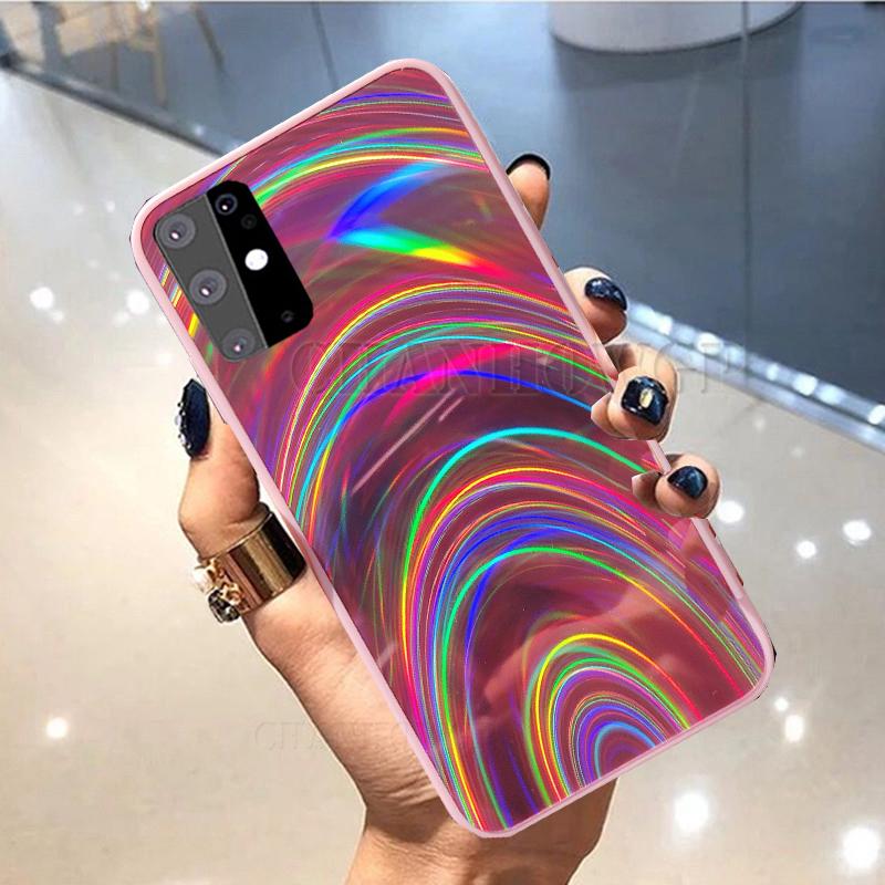 Для Samsung Galaxy A51 A71 чехол 3D радужный блеск мягкий чехол для Samsung A10 A20 A30 A50 A70 A10S A20S A30S A50S голографическая призма лазерный чехол для телефона