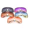 Oversized Rimless Shield Sunglasses Women Men New One Piece Lens Visor Mask Windproof Black Big Sun Glasses Shades Unique UV400