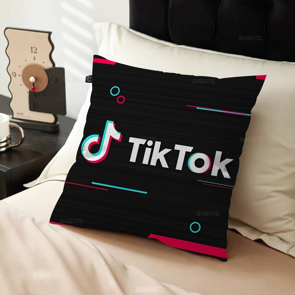 Подушка с логотипом T-TikToks Аниме-подушка Подушка для изголовья дивана-кровати Чехол для подушки Чехол для подушки 45x45 см Мода
