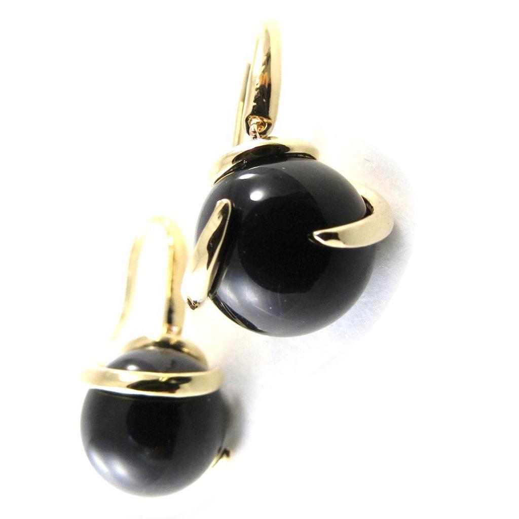 Les Trésors De Lily [I9853] - Позолоченные серьги «Руфь» из черного золота - 27x15 мм