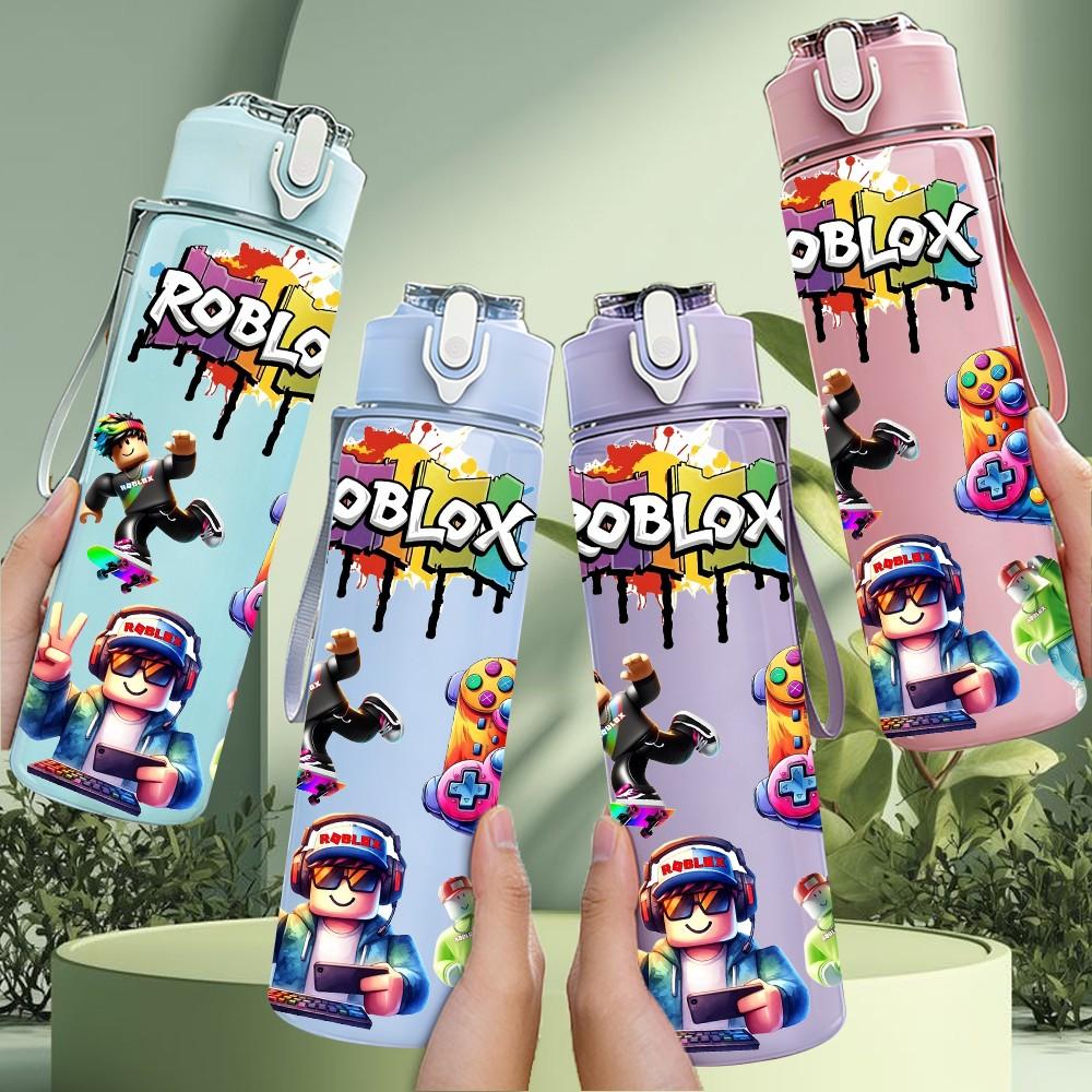 1PC Popular Game Boy Figures 750ml Color Plastic Sports Water Bottle Leakproof Flip Straw Lid Suitable for Sports Office Home Use