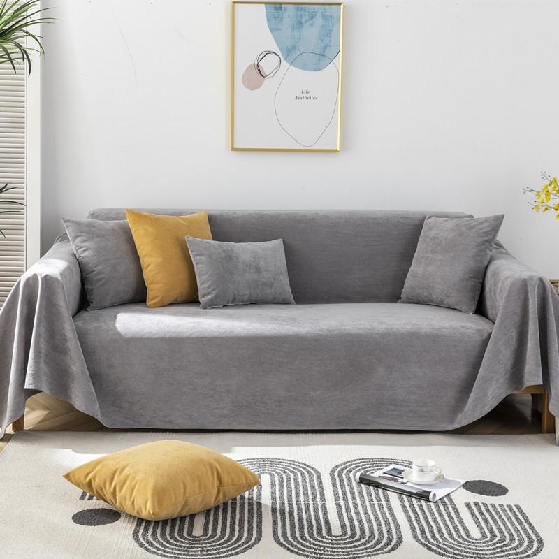 Solid Color Waterproof Blanket Single Full Cover Chenille Sofa Cover Dust Anti-cat Scratch Protection Cover Sofa Blanket Carpet