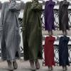 Women Oversized Long Dress Loose Sweater Tunic Long Sleeves Jumpers Pockets Maxi Dress