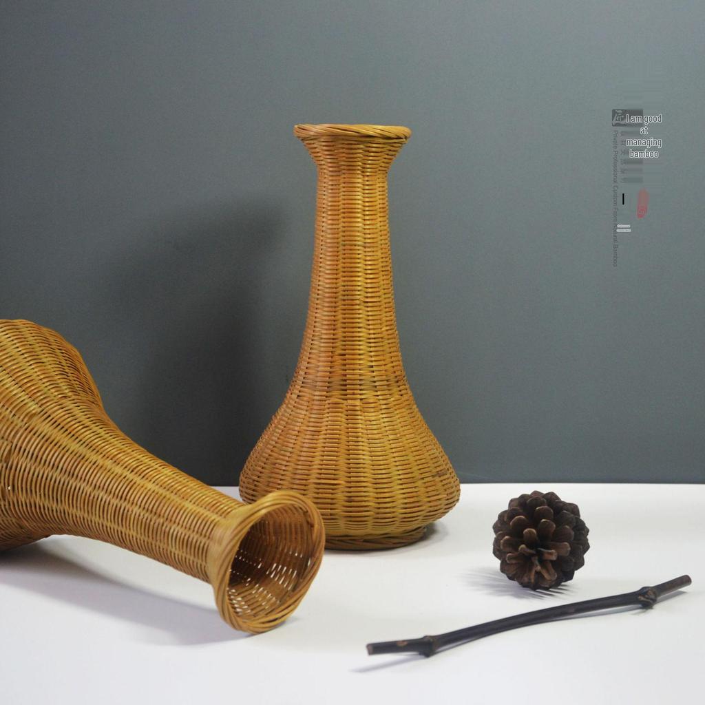 Handmade Bamboo Woven Flower Vase and Ornament Collection