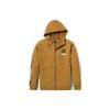 Solid Color Brand Logo Printed Hooded Zip Drawstring Long Sleeve Sweatshirt Men Sweatshirt Beige A24NN-P47