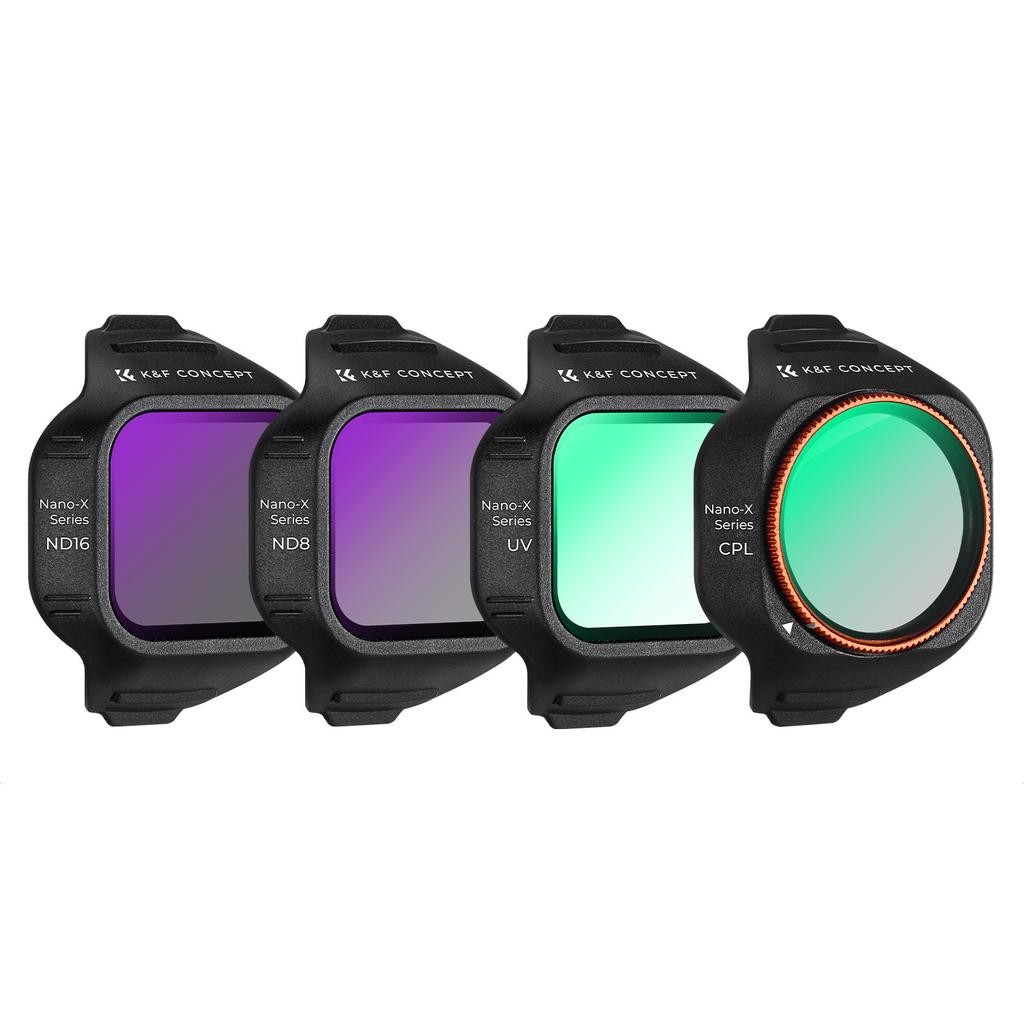 Набор фильтров K&F CONCEPT UV CPL ND для дрона DJI Mini 5 Pro, Аксессуары, 4 шт., Фильтры CPL, UV, ND8, ND16, Многослойное оптическое стекло