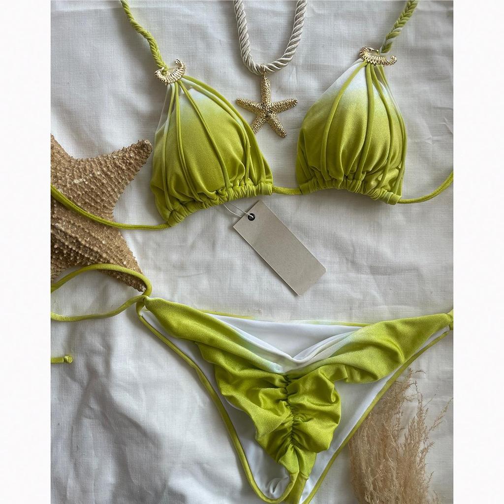 Push Up Bikinis 2025 Sexy Women Swimsuit Swimwear Female Shiny Bikini Set Bandage Biquinis Bathing Suit Swimming Suits Beachwear