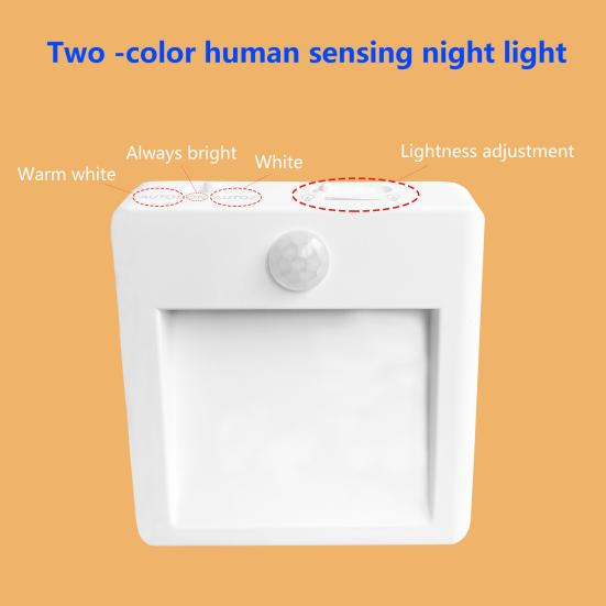 Ночной светильник с вилкой США, датчиком движения PIR, регулируемой яркостью, 3 режима, регулируемая яркость, настенный светильник для ванной комнаты, лестницы, товары для дома