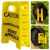 Caution Overstimulated Sign Hair Claw Clip, Hold on Partner Im over Stimulated, Funny Novelty Yellow Hairs Clips for Women Gilrs