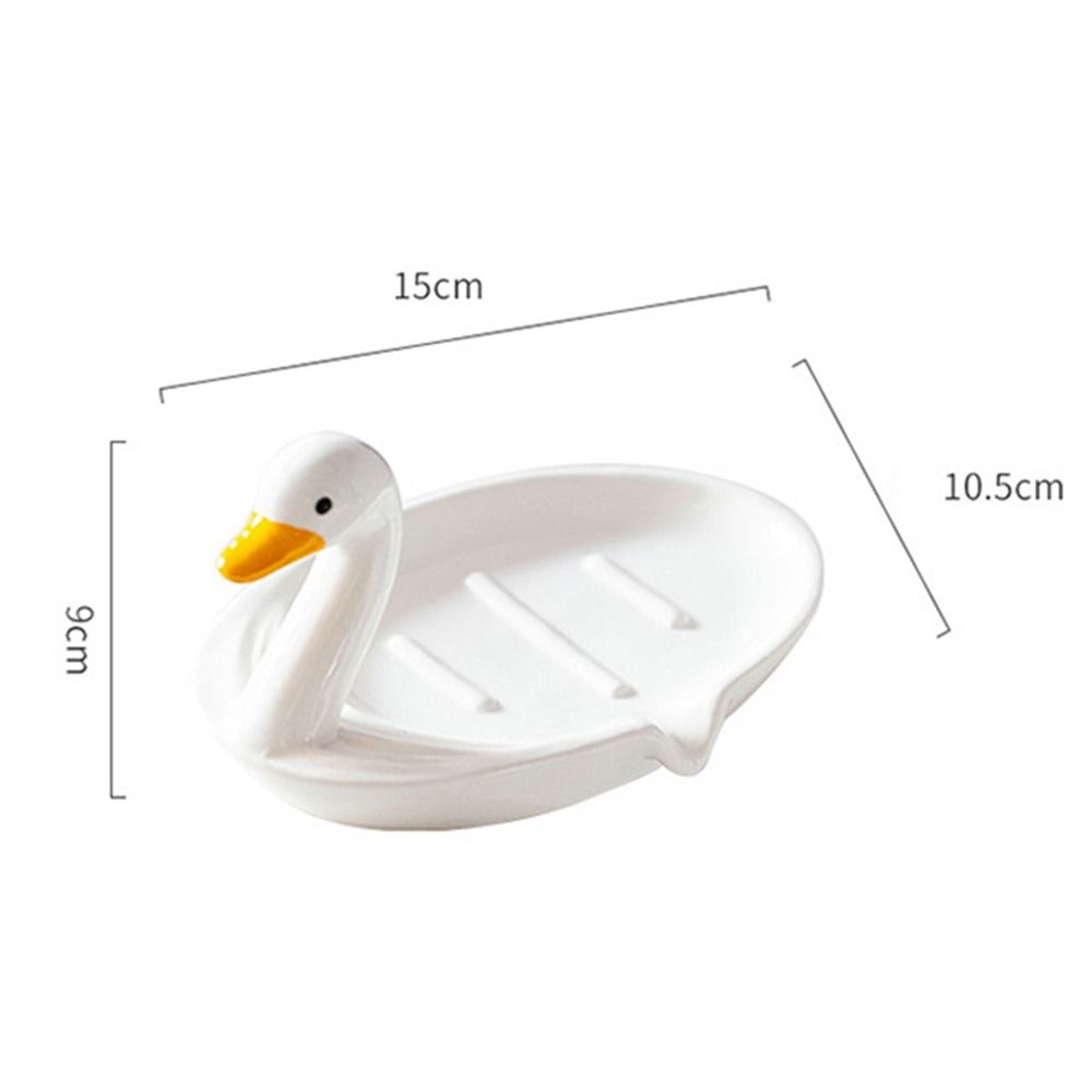 Cartoon Animal Duck Ceramic Soap Dish Cute Drain Storage Rack Portable Soap Holder Hand Wash Table