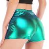 Women Girls Stretchy Patent Leather Shiny Bottoms Shorts Nightclub Performance Shorts
