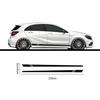 2pcs 2.2M Universal Car Body Door Side Skirt Stripes Stickers Vinyl Decals Black