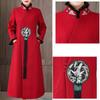 Vintage Chinese Style Woolen Coat for Women Winter Fashion Embroidery Clothes