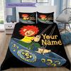 Adventure Hairland Custom Name Pattern Bedding Quilt Set Quilt Cover Pillowcase Home Birthday Gift(1 * duvet cover + 2 * pillowcase, without core)