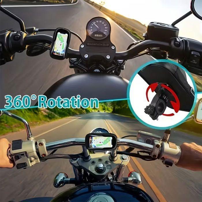 Support Téléphone Universel pour Vélo, Rotation 360° Ajustable Ecran Tactile TPU - Noir