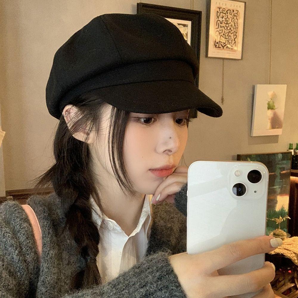 Корейский стиль Ретро Берет Шляпа Восьмиугольная Шапка Художника Мода Винтаж Кепка Газетчика Девушки