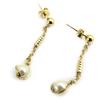 Les Trésors De Lily [L4283] - Позолоченные серьги «Перла» - 35x6 мм