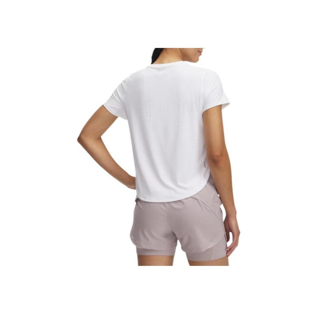 Under Armour Launch Elite Fashion Comfortable Versatile Trendy Short Sleeve Regular T-Shirt Women Tops White 1389564-100