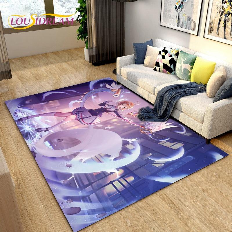 Милый мультяшный коврик Cardcaptor Sakura, коврик для гостиной, спальни, диван, коврик для украшения, детский нескользящий напольный коврик