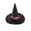 Kid Girls Halloween Witch Costume Sparkly Silver Stars Printed Carnival Cosplay Dress with Pointed Hat Wand Dress Up Clothes